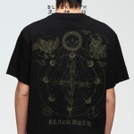 Black Myth Wukong Day Moon Geometric Cotton Short Sleeve T-Shirt